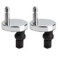 Stainless toilet seat hinge bolts, chrome caps with black rubber standoffs, pair