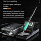 Digital soldering station with LCD display and soldering iron in holder with sponge
