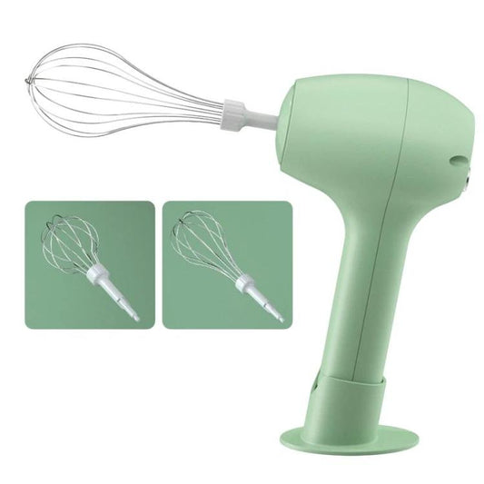 Wireless Electric Egg Whisk With Base Handheld Mini Multifunctional Milk Frother, Single White, Single Green, Dual-Head Green, Dual-Head White