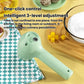 Green handheld electric whisk on countertop beside a bowl and foam ingredients