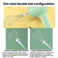 Green electric whisk with double-bat attachment and wire beaters for mixing