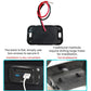 Car USB charging port module back side with red/black wires and mounting screw holes
