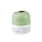 Rechargeable mini food chopper in green with clear bowl and blade assembly