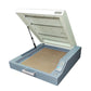 Compact PET transfer drying oven with open lid and control panel temperature display