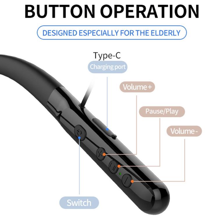 16-Channel Neck-Worn Bluetooth Hearing Aid Headphones Portable Sound Amplifier