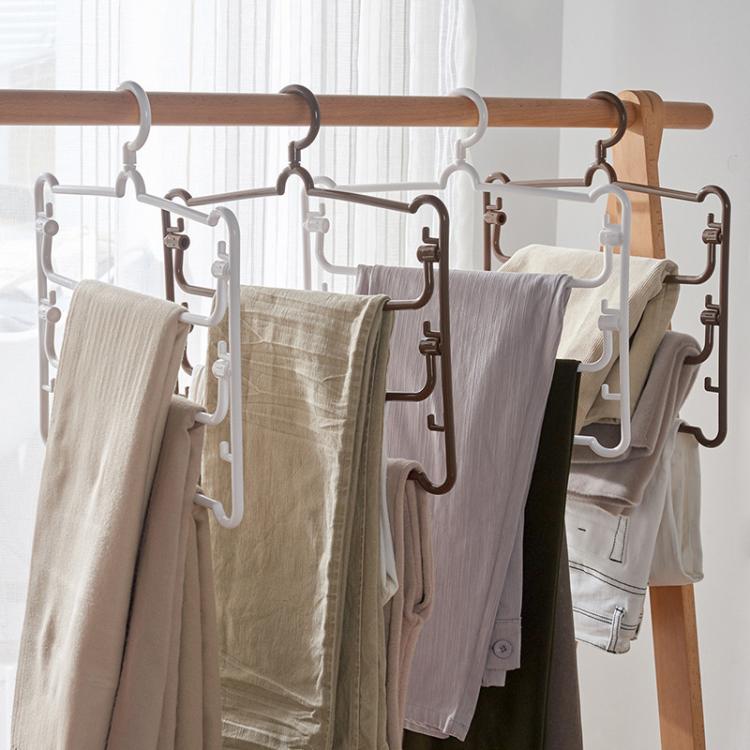 5pcs Simple Multi-Functional Multi-Layer Pants Rack Household Wardrobe Hange