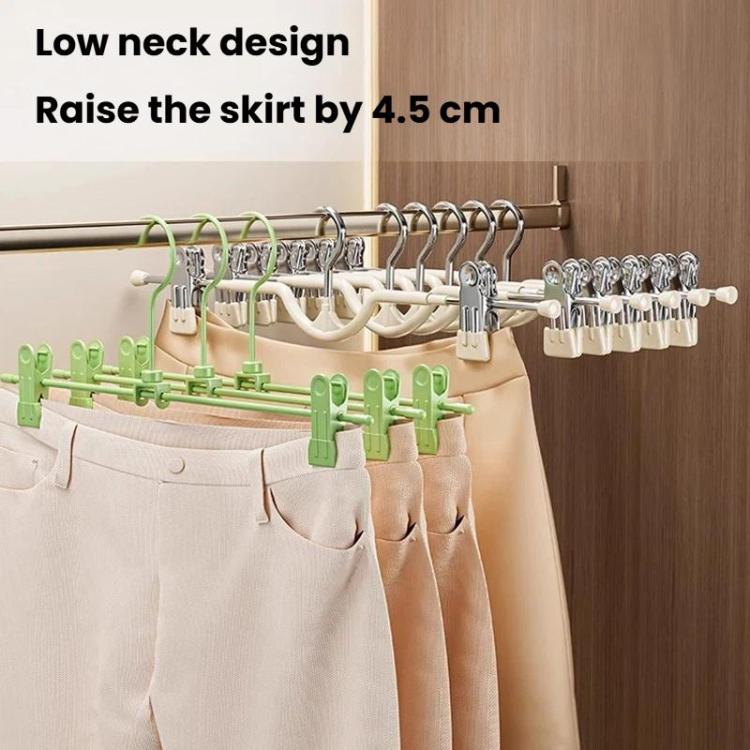 10pcs Adjustable Short Neck Pants Hanger Home Use Non-Marked Hanger For Skirts & Pants