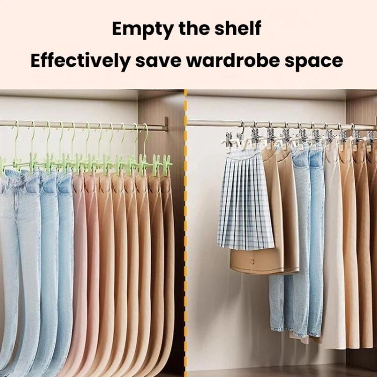 10pcs Adjustable Short Neck Pants Hanger Home Use Non-Marked Hanger For Skirts & Pants