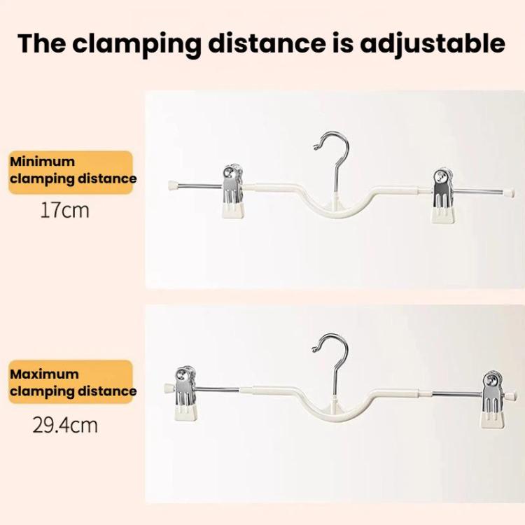 10pcs Adjustable Short Neck Pants Hanger Home Use Non-Marked Hanger For Skirts & Pants