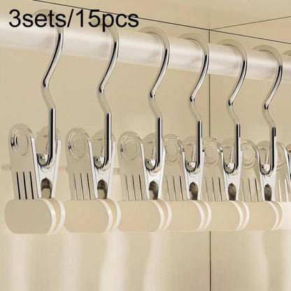 White anti-slip cap clip with metal hook and grippy pad, set of storage clips