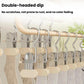 Metal anti-slip clamp clips with beige grippy pads on a hanging rod