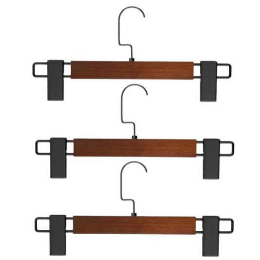 3pcs Household Non-Marking Wooden Pants Hanger Non-Slip Adjustable Hanger For Skirts, Pants, Scarves