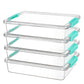 Transparent Stackable Storage Boxes With Lids Dustproof Plastic Toy Sorting Organizers, Single, 4pcs