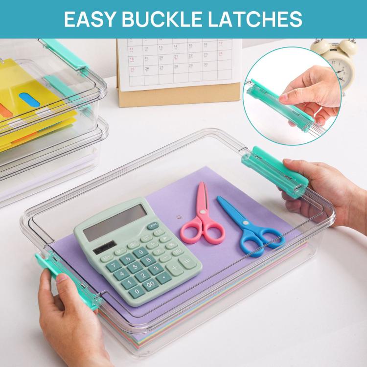 Transparent Stackable Storage Boxes With Lids Dustproof Plastic Toy Sorting Organizers, Single, 4pcs