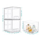 Tall Openwork Desktop Storage Box Drawer-Style Stackable Transparent Plastic Cosmetic Organizer, Single, 4pcs