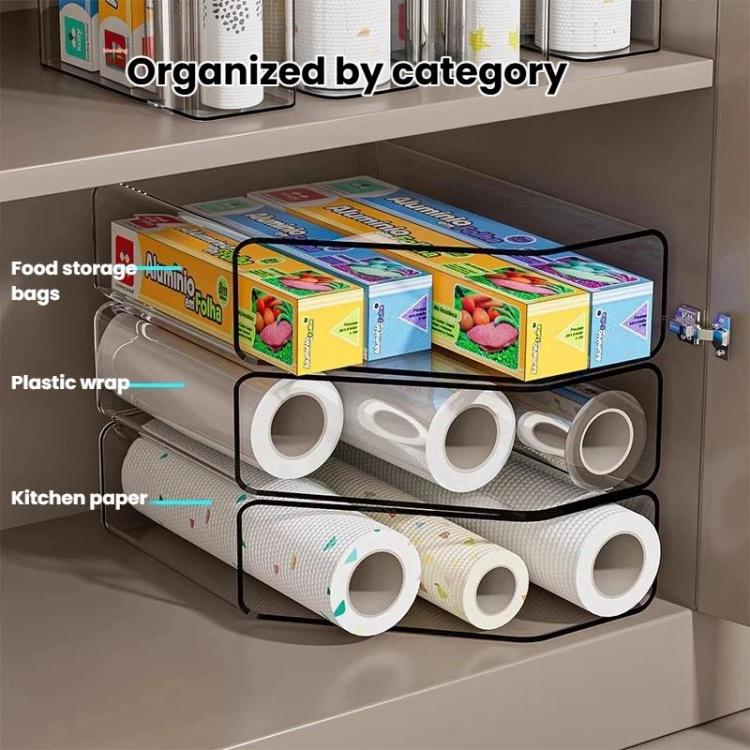 Kitchen Plastic Wrap Storage Rack Large-Capacity Organizer