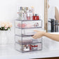 Cosmetic Transparent Desktop Storage Box, 2 Single-drawer+Makeup Rack, 4 Single-drawer+Makeup Rack, 2 Single-drawer+2 Double-drawer+Makeup Rack