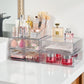 Cosmetic Transparent Desktop Storage Box, 2 Single-drawer+Makeup Rack, 4 Single-drawer+Makeup Rack, 2 Single-drawer+2 Double-drawer+Makeup Rack