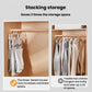 Stacking storage of white plastic 3-tier pants hangers