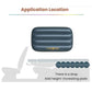 Inflatable trunk booster bed, dark blue with Z620 label and side ridges.