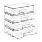 Transparent Desktop Storage Boxes Drawer-Style Storage Rack, Single, 4pcs