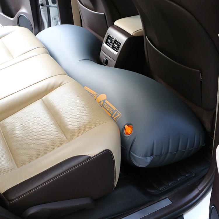 Car rear seat gap filler air cushion, blue-gray inflated pad placed between rear seats
