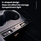 Black car charging dock with U-shaped design and visible USB ports