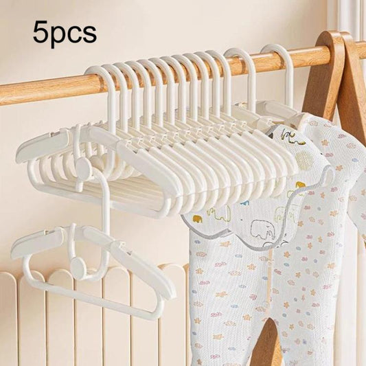 5pcs Kids Retractable Anti-Slip Hanger Stackable Non-Mark Clothes Hanger