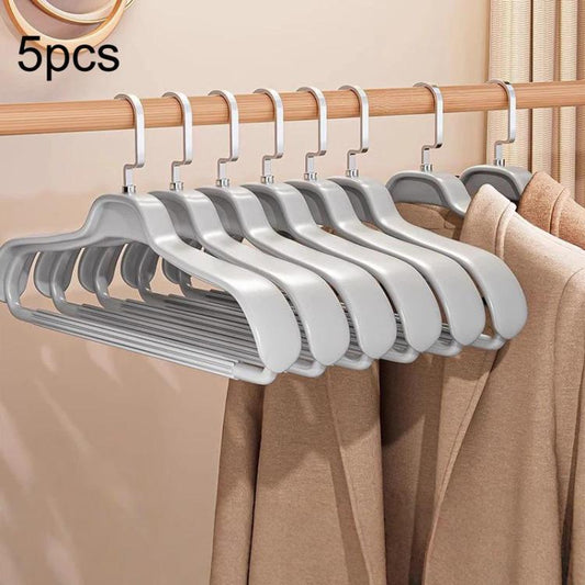 5pcs Household Wide-Shoulder Non-Mark Anti-Bump Hanger Non-Slip Coat Hanger, Man White, Man Orange, Man Grey, Woman White, Woman Pink, Woman Grey