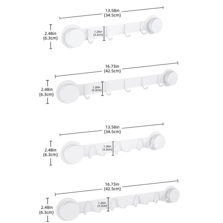 Suction Cup Hooks Stainless Steel Multi-Hook Rack For Kitchen, Bathroom, Single 4-hook Black, Single 5-hook Black, Double 6-hook Black, Double 8-hook Black, Single 4-hook Gray, Single 5-hook Gray, Double 6-hook Gray, Double 8-hook Gray                 ...