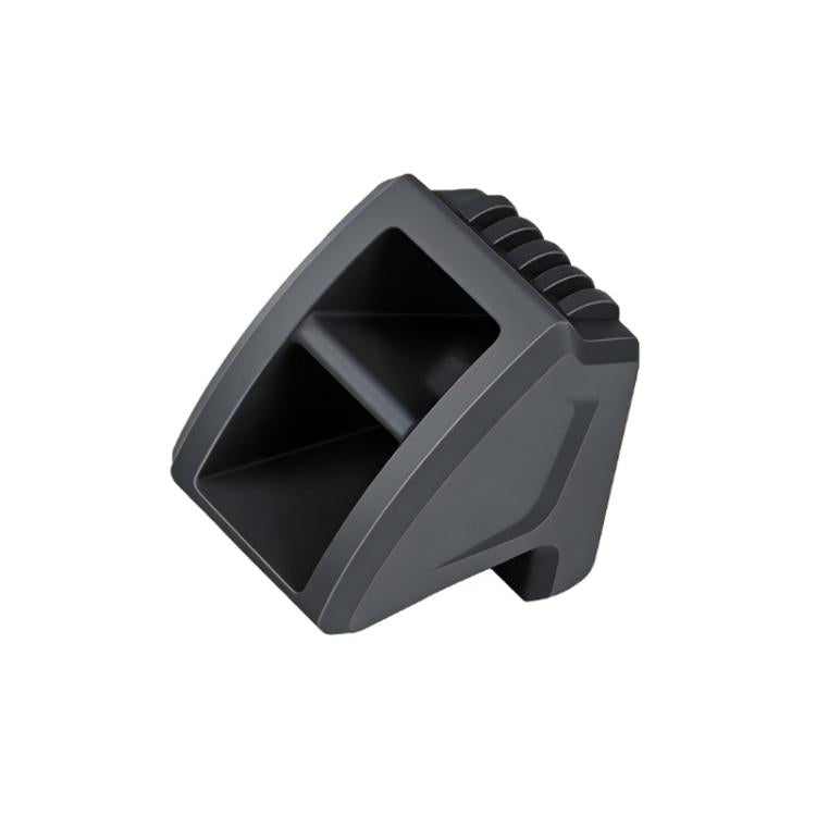 Car air vent clip mount bracket, dark gray plastic, open rectangular vent grip