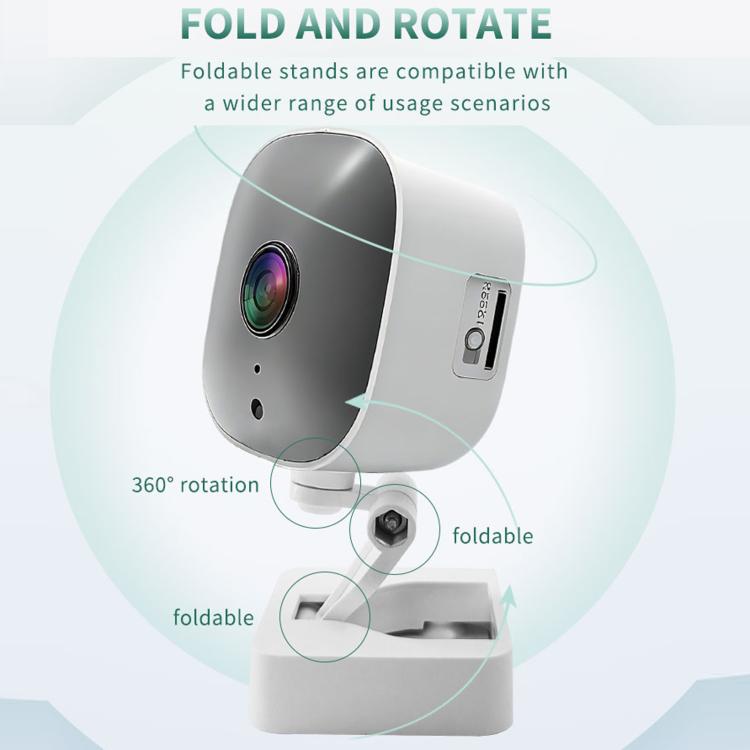 Night vision home surveillance HD camera K14 with foldable stand and 360-degree rotation