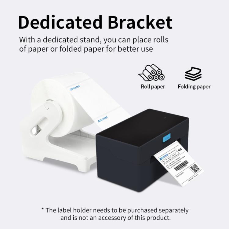 Dedicated label printer paper stand with black 4-inch thermal printer unit