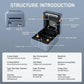 Thermal label printer open view showing print head, sensor, rollers, and cover window
