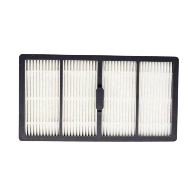 Robot vacuum filter pack with white pleated filter in a black frame