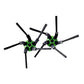 Robot vacuum side brush assembly with green hubs and black bristles