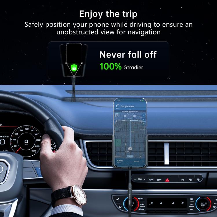 QI Standard Car Phone Holder Wireless Charger, USB Plug, TYPE-C Plug