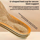 Cork arch support insole pair with U-shaped heel cup for back support