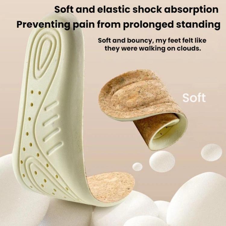 Cork arch support insole with shock-absorbing cushioning and arch support contour