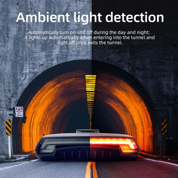 Smart Remote-Controlled Cycling Laser Tail Light Bicycle Turn Signal LED Warning Light, MEILAN X5