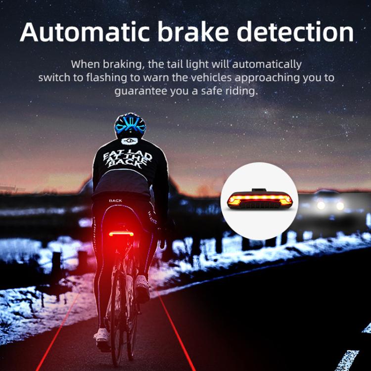 Smart Remote-Controlled Cycling Laser Tail Light Bicycle Turn Signal LED Warning Light, MEILAN X5