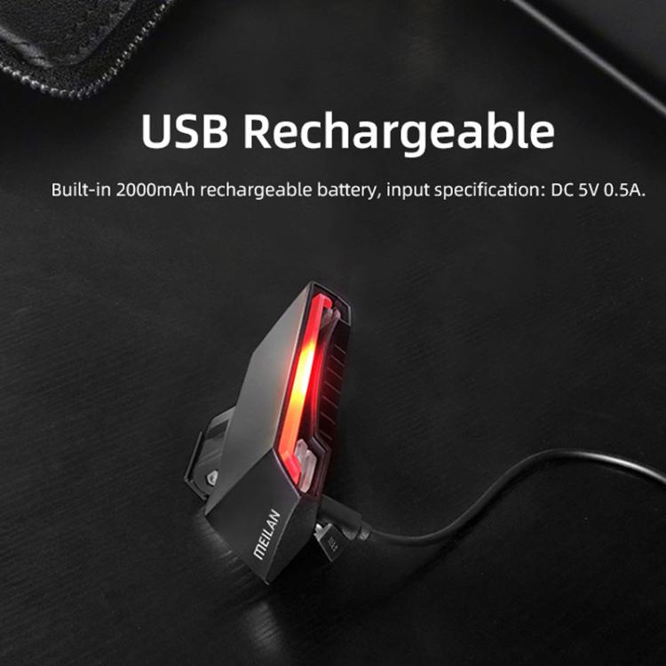 Smart Remote-Controlled Cycling Laser Tail Light Bicycle Turn Signal LED Warning Light, MEILAN X5