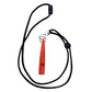 Ultrasonic pet training whistle with orange body and black lanyard with strap loop
