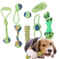 Dog Chew Rope For Teeth Grinding & Interactive Play Pet Cotton Rope Toy, 9pcs /Set