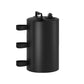 Black cylindrical water-filled tent weight bag with two top caps and three hanging straps