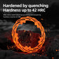 Brake disc hardness treatment graphic with glowing orange edge effect over dark surface