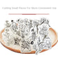 Cut embroidery transfer paper pieces with floral line-art designs