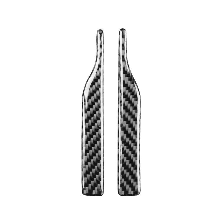 Rearview mirror protective sticker pair, black carbon-fiber pattern, curved strips