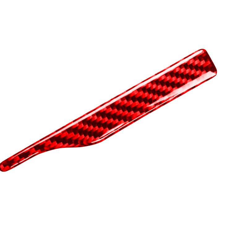 Red carbon-fiber rearview mirror protective sticker strip, long curved piece