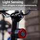 Bicycle Smart Braking Carbon Fiber Vibration Sensing Rear Light Warning Light, CY120